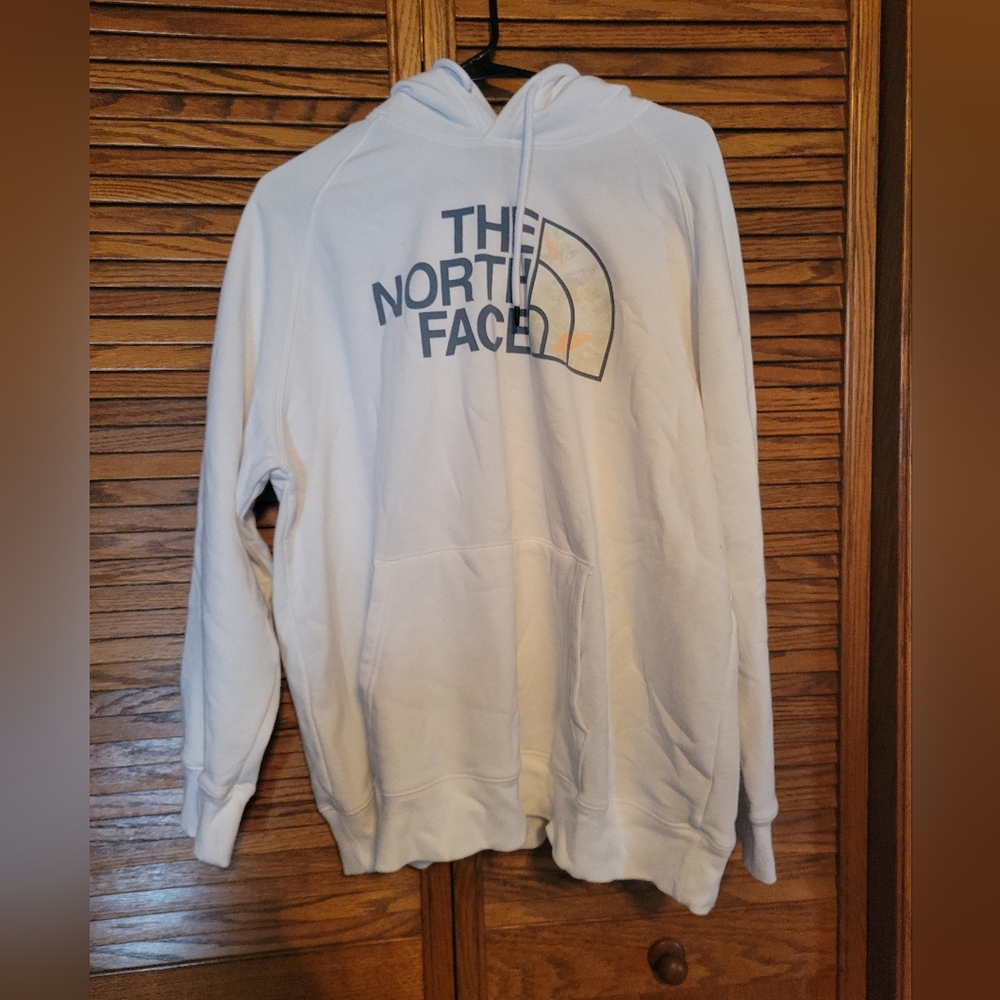 The North Face White Sweatshirt Hoodie Half Dome Logo Womans Size XXL